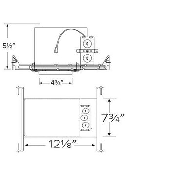 ELCO Lighting E4TL08ICA 4" Trimless Cedar System New Construction IC Airtight Housing w/Driver 850lm Triac