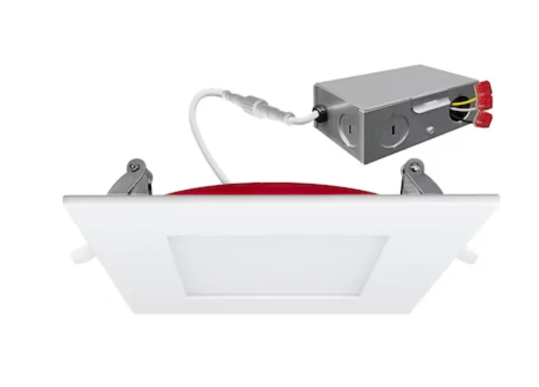 Envision 4" External J-Box Square Downlight: Slim-Line Fire Rated