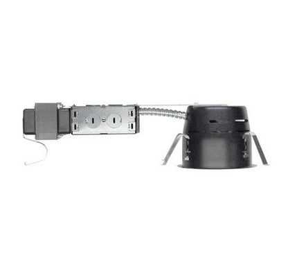 ELCO Lighting EL1499RS 4" Low Voltage Shallow Remodel Housing Shallow Housing, Magnetic Transformer - Black Finish