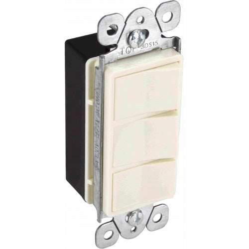 Orbit 3DS15-A 15A Triple Combination Decora Switch - Almond