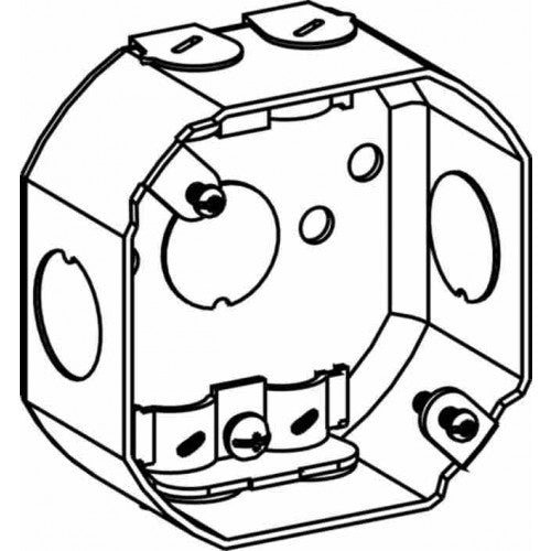 Orbit 3RB-NM 3-1/2" Drawn Octagon Box 1-1/2" Deep With NM Clamp