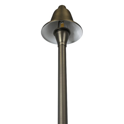 ABBA Lighting USA PLB17 Heavy-Duty Cast Brass Path Light, 12V Low Voltage, G4 LED Compatible, IP65 - Natural Brass Finish