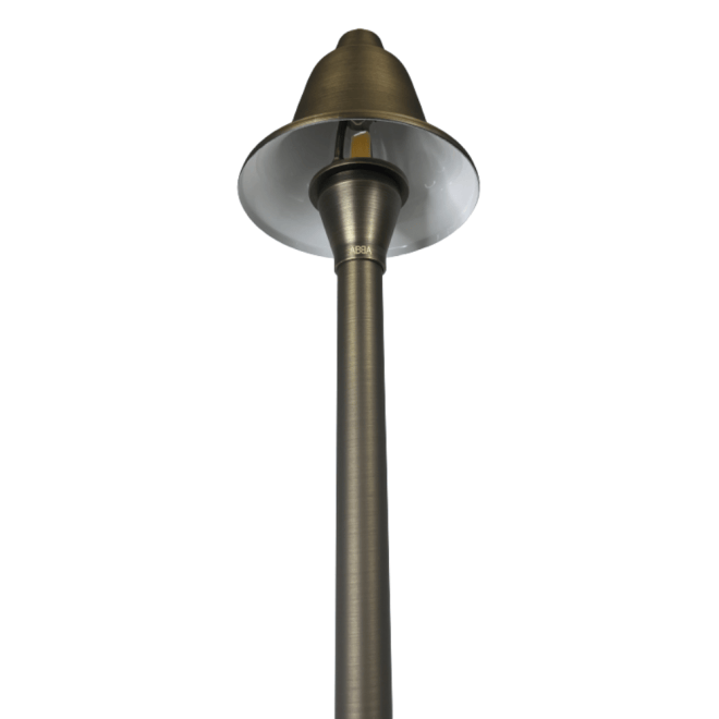 ABBA Lighting USA PLB17 Heavy-Duty Cast Brass Path Light, 12V Low Voltage, G4 LED Compatible, IP65 - Natural Brass Finish