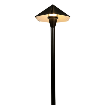 ABBA Lighting PLB19 Heavy-Duty Cast Brass Pyramid Path Light, 12V Low Voltage, G4 LED Compatible, IP65 - Dark Brass Finish