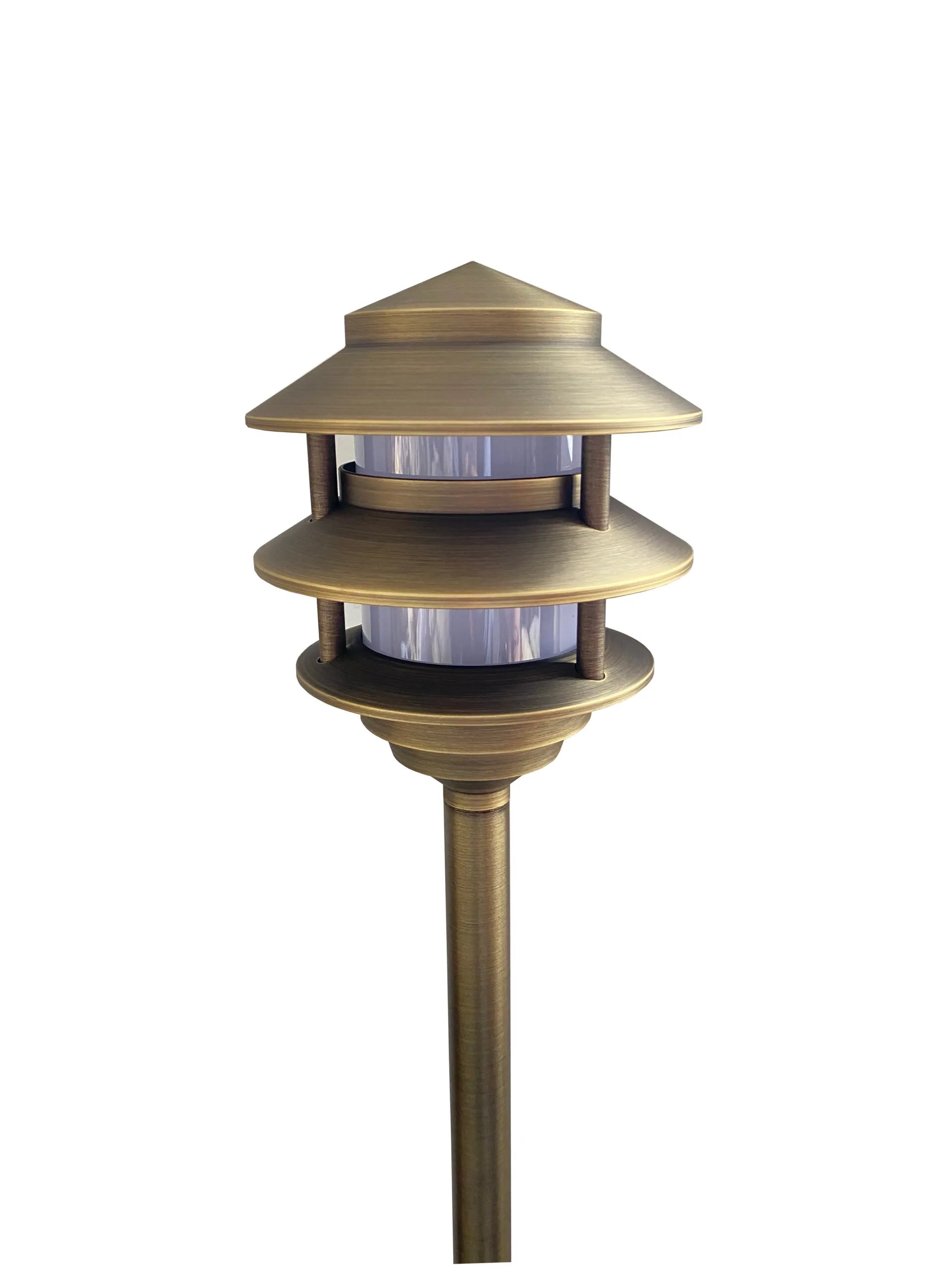 ABBA LED 3-Tier Brass Pagoda Light