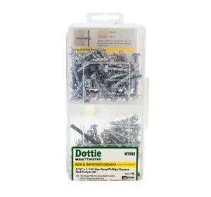 Dottie WTKHX 3/16'' x 1-1/4'' Hex Head Phillips/Square Wall Twister Kit