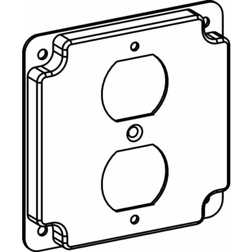 4" Square Duplex Receptacle Industrial Cover