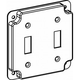 4" Square Double Toggle Switch Industrial Cover