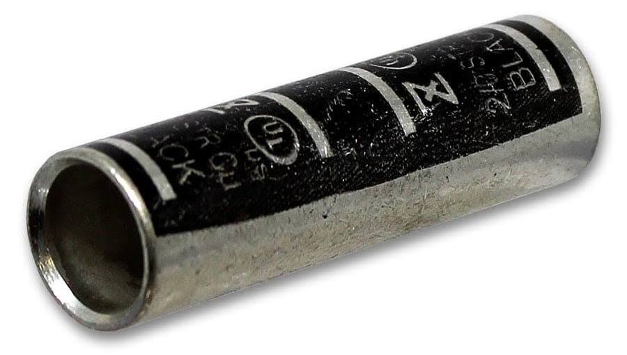 Malibu #2 AWG Copper Butt Splice Connector – Short Barrel, UL Listed