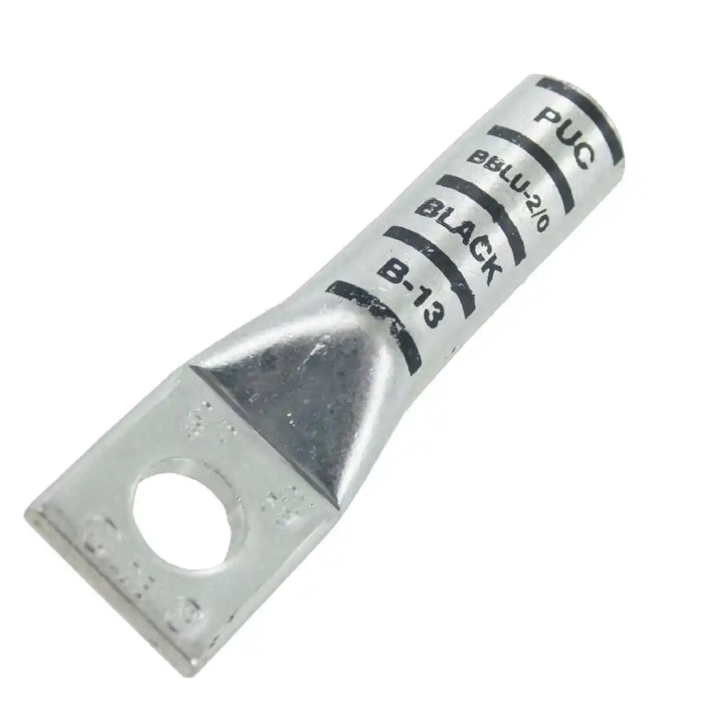 Malibu 2/0 AWG Copper Compression Lug – Long Barrel, 3/8" Stud, One-Hole, UL Listed