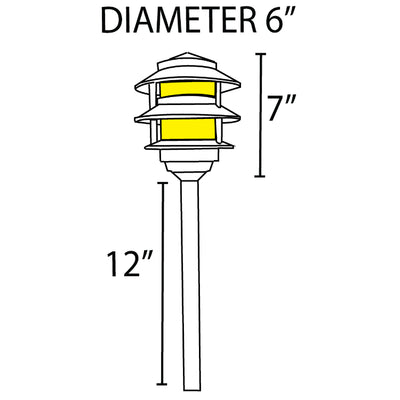 ABBA PLB22 LED 3-Tier Brass Pagoda Light