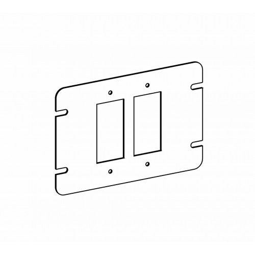 Orbit 4M2-GFI Flat, 2-Gang Switch Box Decorative Or GFCI Device Cover - Galvanized