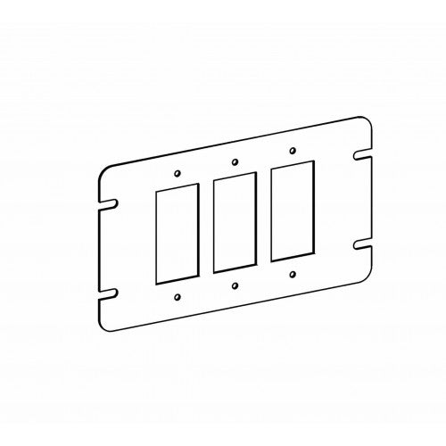 Orbit 4M3-GFI Flat, 3-Gang Switch Box Decorative Or GFCI Device Cover - Galvanized