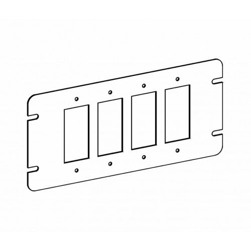 Orbit 4M4-GFI Flat, 4-Gang Switch Box Decorative Or GFCI Device Cover - Galvanized