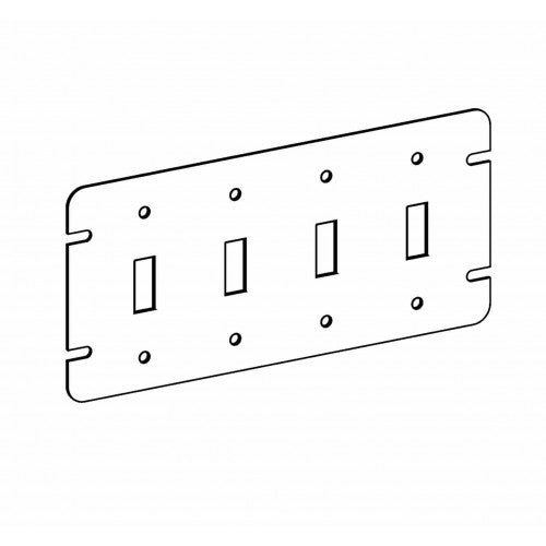 Orbit 4M4-TS Flat, 4-Gang Switch Box Toggle Switch Device Cover - Galvanized