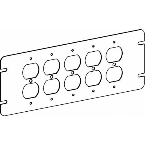 Orbit 4M5-DR Flat, 5-Gang Switch Box Duplex Receptacle Device Cover - Galvanized