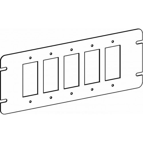 Orbit 4M5-GFI Flat, 5-Gang Switch Box Decorative Or GFCI Device Cover - Galvanized