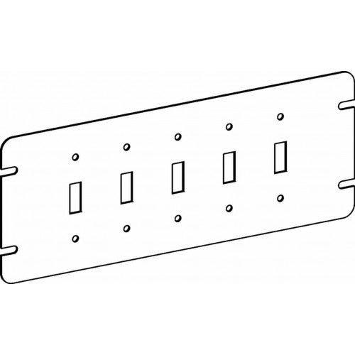 Orbit 4M5-TS Flat, 5-Gang Switch Box Toggle Switch Device Cover - Galvanized