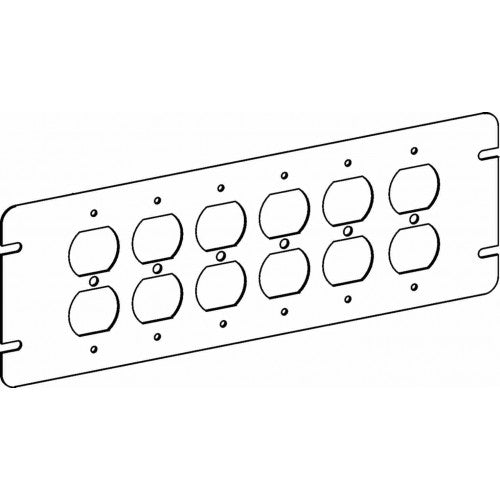Orbit 4M6-DR Flat, 6-Gang Switch Box Duplex Receptacle Device Cover