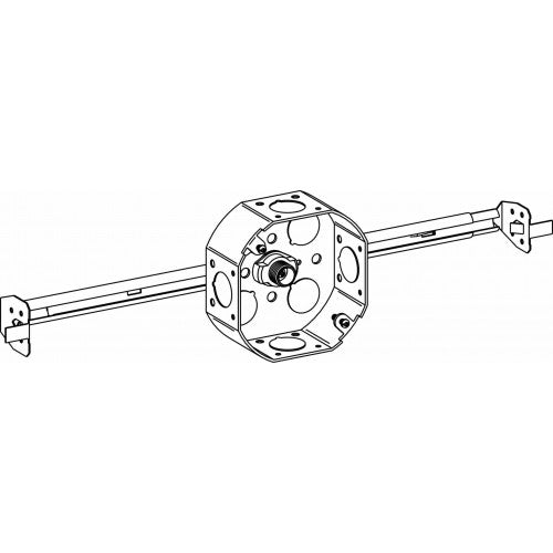 Orbit 4RB-50-BHA 4" Octagon Steel 1/2" KO Box On Adjustable Bracket