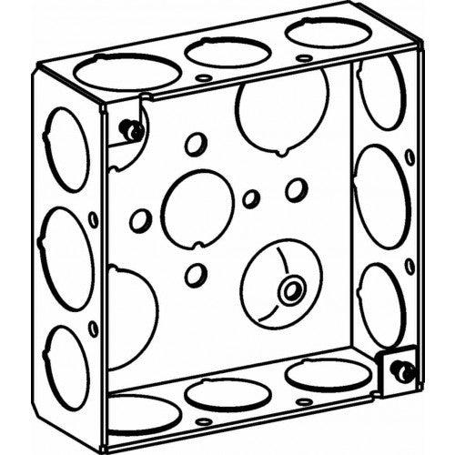 Orbit 4SB-50/75 4" Square Box 1-1/2" Deep 1/2" &3/4" KO - Galvanized