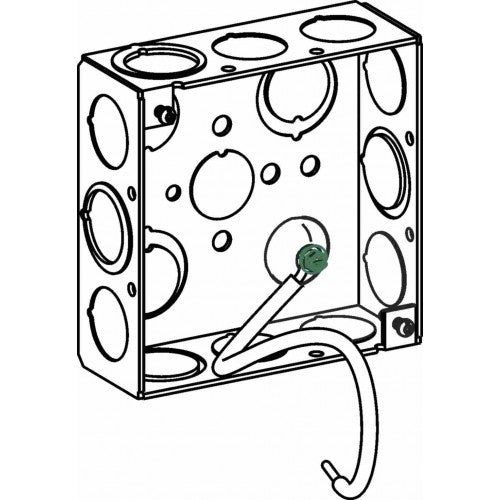 Orbit 4SB-MKO-PT 4" Square Box 1-1/2" Deep MKO With Pigtail - Galvanized