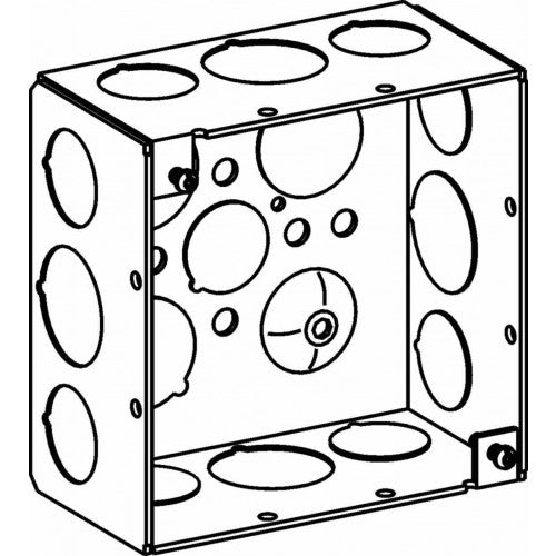 Orbit 4SDB-50/75 4" Square Box 2-1/8" Deep 1/2" &3/4" KO - Galvanized