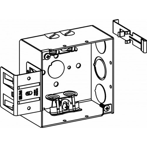 Orbit 4SDB-MC-MS 4" Square MC Box 2-1/8" Deep With MS Bracket - Galvanized
