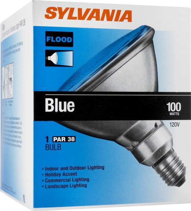 Sylvania 100W Blue PAR38 Incandescent Light Bulb