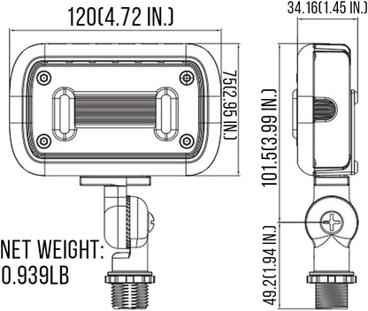 15W 1350 Lumen LED Metal Square Flood Light