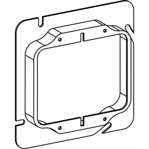 Orbit 52150 5 Square 2-Gang 1-1/2" Raised Steel Device Ring - Galvanized