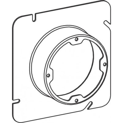 Orbit 53125X 5 Square 1-1/4" Raised Steel Plaster Ring, Dual Direction - Galvanized