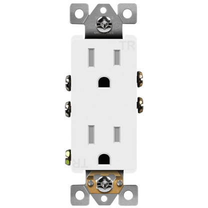Tomacorriente Decora resistente a manipulaciones de 15 amperios Enerlites - 61501-TR-W