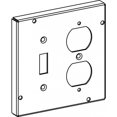 Orbit 5512 5 Square Toggle Switch / Duplex Receptacle Industrial Cover - Galvanized