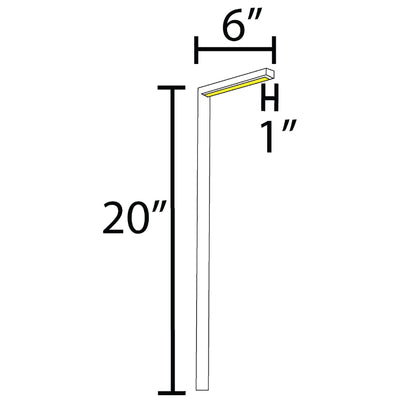 ABBA 3W 12V 20" Aluminum Modern LED Bollard Path Light - Warm White, 3000K