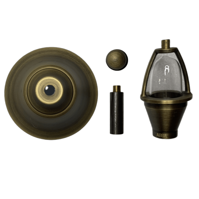 ABBA Lighting USA PLB17 Heavy-Duty Cast Brass Path Light, 12V Low Voltage, G4 LED Compatible, IP65 - Natural Brass Finish
