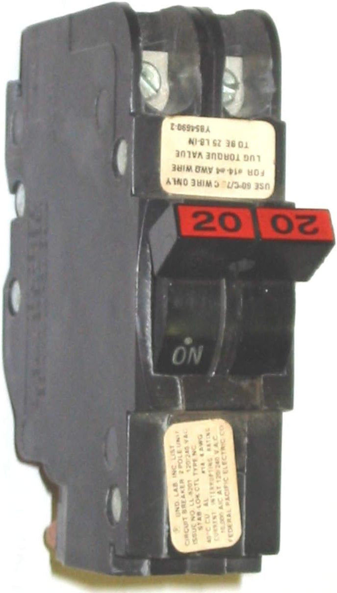 Federal Pacific NC220 2-Pole 20-Amp Circuit Breaker - Used