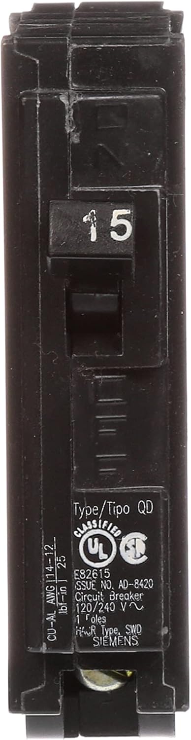 Siemens D115 15-Amp 1-Pole Type QD Circuit Breaker