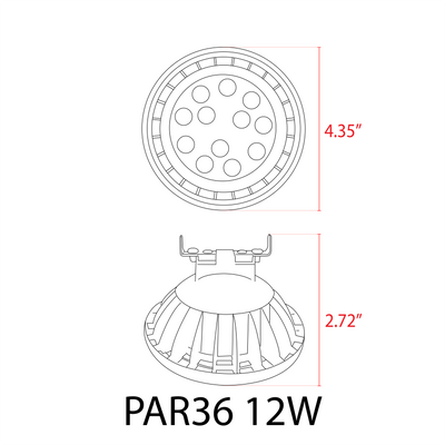 ABBA 12W PAR36 LED Light Bulb - Multiple Color Temperatures