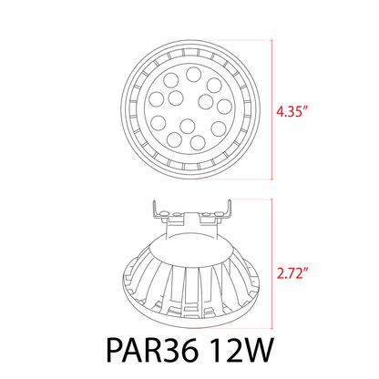 ABBA 12W PAR36 LED Light Bulb - Multiple Color Temperatures