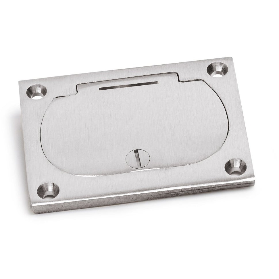 Lew Electric 6304-DFB-1-A Rectangular Aluminum Flip Lid Cover for Duplex