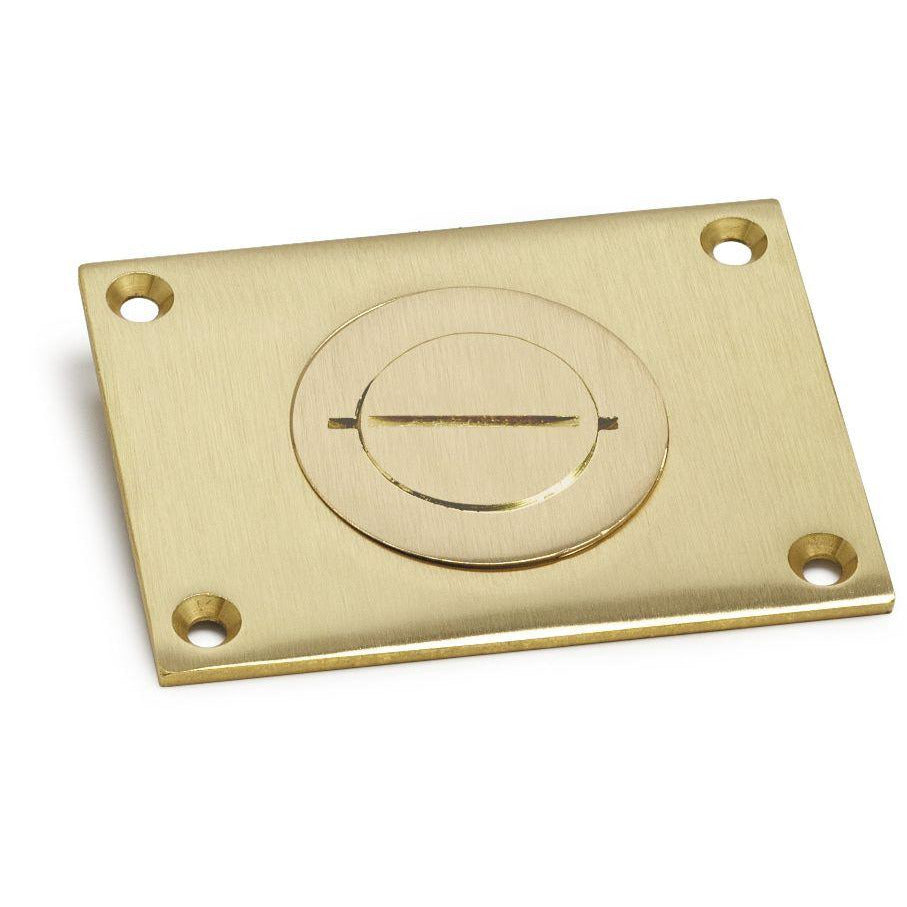 Lew Electric 6304-S-1 Rectangular Brass Data Cover W/ 1 Combo Plug