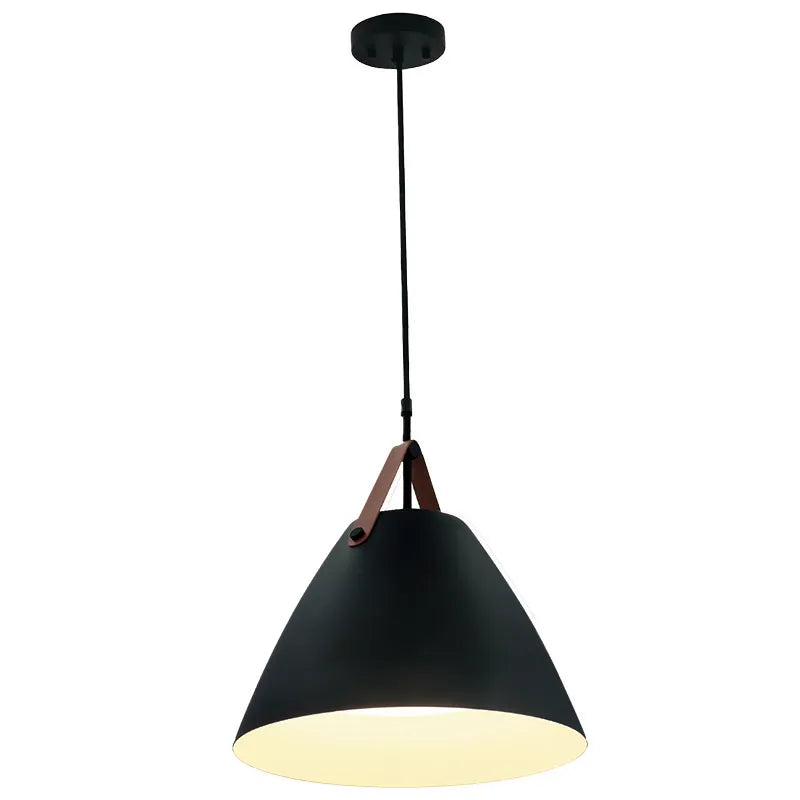 Westgate 25W, 5000K, LCFN-MCT5-BK-25W-50K, 14" Nordic Design Pendant with Leather Strap - 5-CCT - Black