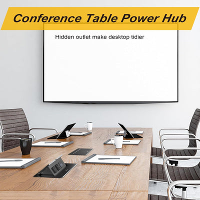20W Pop Up Recessed Power Strip with 2 Outlets, 2 USB & 1 USB-C Charging Ports - UL Listed