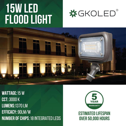 15W 1350 Lumen LED Metal Square Flood Light