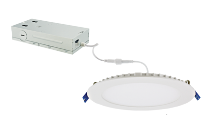 ELCO Lighting ERT81DXCT5W 8" 120/277/347V Ultra Slim LED Round Panel Light with 5-CCT Switch - White Finish