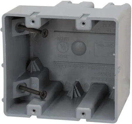 Non-Metallic Two-Gang Adjustable Depth Device Box, New Work 38 Cubic
