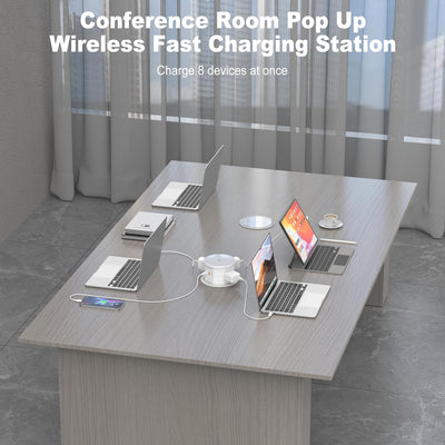 Wireless Charging Kitchen Counter Pop Up With 4 Receptacles with 1 Type-A and 2 Type-C USB