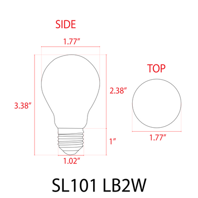 ABBA 2W 12V Glass LED Edison Light Bulb