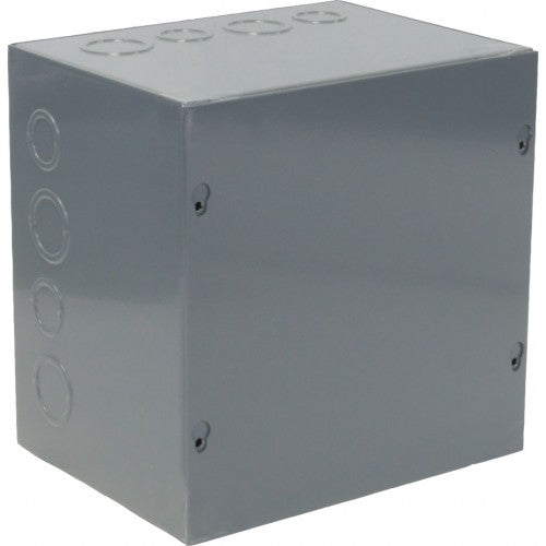 Orbit 884 Indoor NEMA Type 1 Screw Cover Enclosure With K.O. 8" X 8" X 4" - Gray
